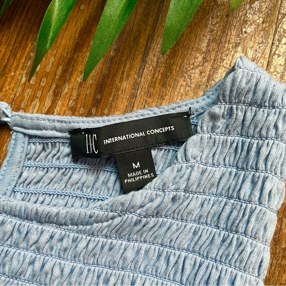 INC Baby Blue Sleeveless Peplum Blouse - Picture 2 of 3